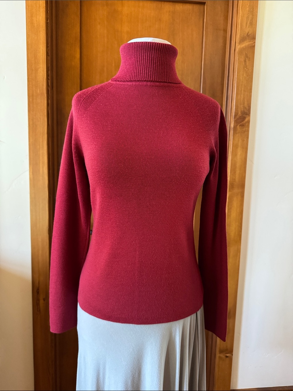 LOFT Deep Red Turtleneck Sweater